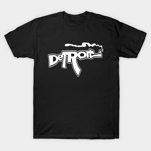 Detroit Smoking Gun (AK Style) T-Shirt by robotface